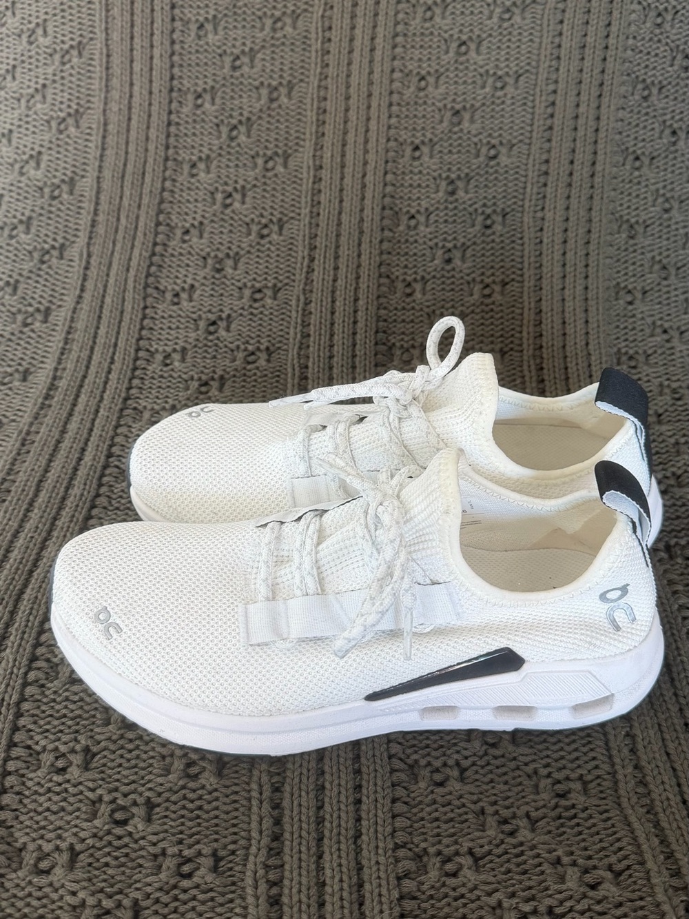 On CloudEasy White Mesh Sneakers with Black Accent - Picture 3 of 3